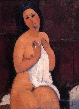 Desnudo sentado con camisa 1917 Amedeo Modigliani Pinturas al óleo